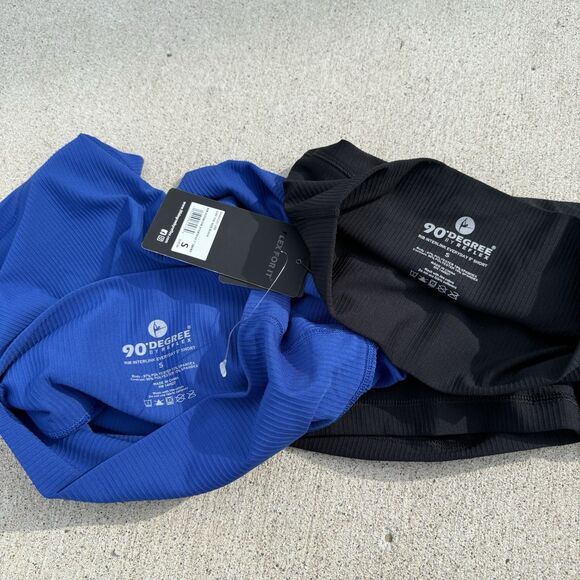 90 Degree Reflex 2 Pack Everyday Interlink Rib Bike Shorts Black/blue NWT Small - Picture 5 of 6